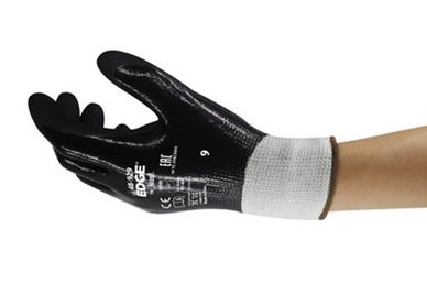 ANSELL-STRICKHANDSCHUHE, mit Nitril-Vollbeschichtung, EGDE 48-929, schwarz