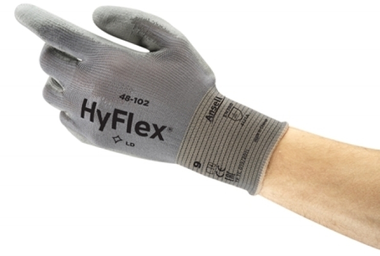 ANSELL-MEHRZWECK-HANDSCHUHE, Arbeitshandschuhe, HYFLEX, 48-102, grau