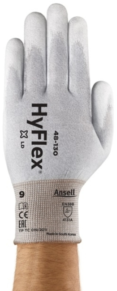 ANSELL-SPEZIALSCHUTZHANDSCHUHE, Arbeitshandschuhe, HYFLEX, 48-130, weiss/grau