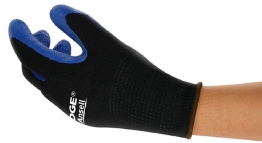 ANSELL-EDGE, 48-305, LATEX-ARBEITSSCHUTZHANDSCHUHE, schwarz/blau