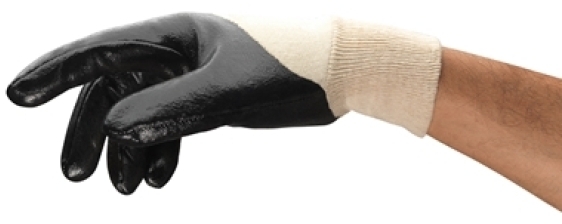 ANSELL-BAUMWOLL-ARBEITSHANDSCHUHE mit Nitrilbeschichtung, Arbeitshandschuhe, EDGE, 48-501, schwarz