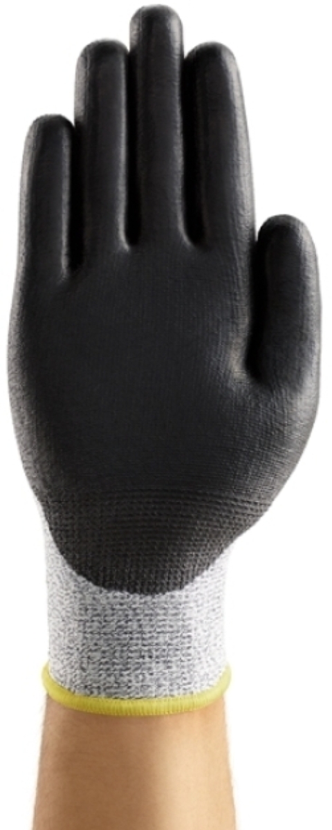 ANSELL-PU-BESCHICHTETE-STRICKHANDSCHUHE, EArbeitshandschuhe, DGE 48-701, grau/schwarz
