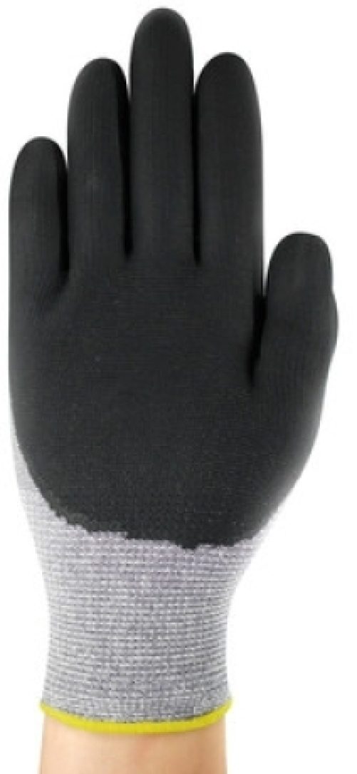 ANSELL-STRICKHANDSCHUHE, mit Nitrilbeschichtung,Arbeitshandschuhe, EDGE 48-702, grau/schwarz