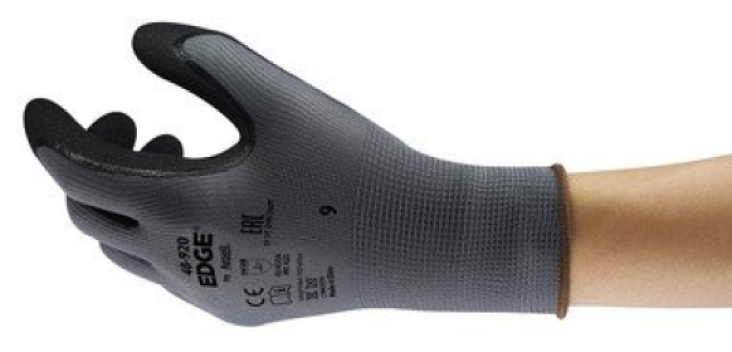 ANSELL-STRICKHANDSCHUHE, mit doppelter Nitrilbeschichtung, Arbeitshandschuhe, EDGE 48-920, schwarz