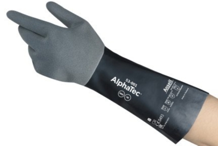 ANSELL-ALPHATEC, 53-001, Chemikalienschutz-Handschuhe, Arbeitshandschuhe, grau/schwarz