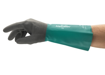 ANSELL-CHEMIKALIENSCHUTZ-HANDSCHUHE, ALPHATEC, 58-435, grün/grau