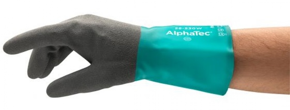 ANSELL-Workwear, Chemikalienschutz-Handschuhe, "ALP-Workwear,HATEC", 58-530B, grn/schwarz, VE = 12 Paar