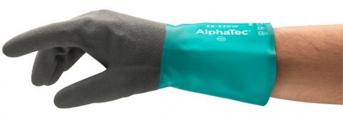 ANSELL-Workwear, Chemikalienschutz-Handschuhe, "ALP-Workwear,HATEC", 58-530W, grn/schwarz, VE = 12 Paar