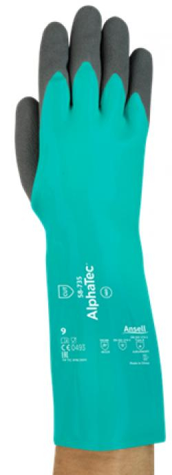 ANSELL-CHEMIKALIENSCHUTZHANDSCHUHE, ALPHATEC, 58-735, grün/schwarz