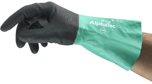 ANSELL-ALPHATEC, 58-128, Chemikalienschutz-Handschuhe, Arbeitshandschuhe, anthrazit/grün