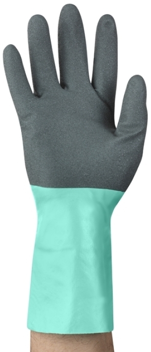 ANSELL-ALPHATEC, 58-128, Chemikalienschutz-Handschuhe, Arbeitshandschuhe, anthrazit/grün