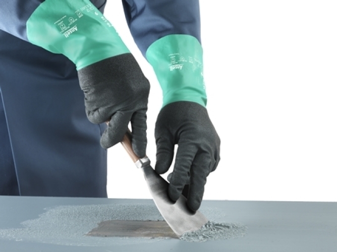 ANSELL-ALPHATEC, 58-128, Chemikalienschutz-Handschuhe, Arbeitshandschuhe, anthrazit/grün