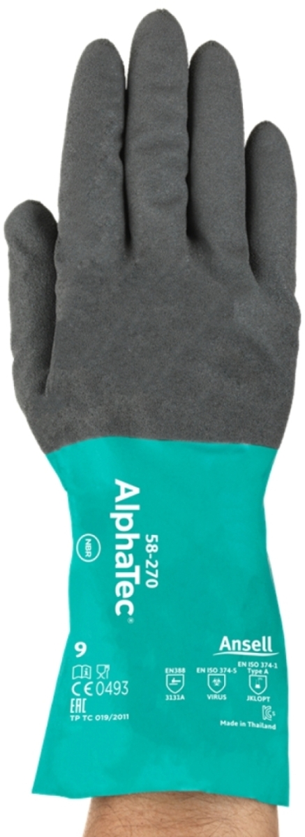 ANSELL-ALPHATEC, 58-270, Chemikalienschutz-Handschuhe, Arbeitshandschuhe, schwarz