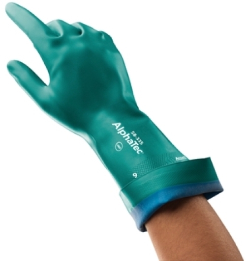 ANSELL-CHEMIKALIENSCHUTZ-HANDSCHUHE, Arbeitshandschuhe, ALPHATEC AQUA DRI, 58-335, grün