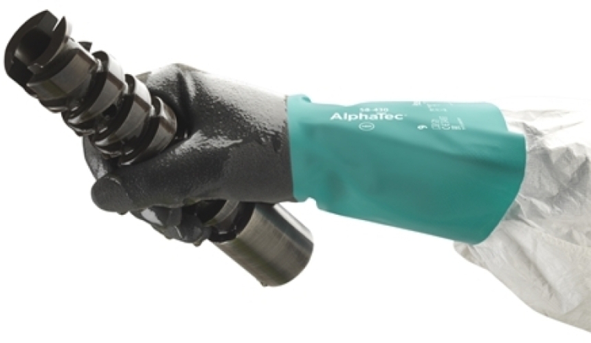 ANSELL-CHEMIKALIENSCHUTZ-HANDSCHUHE, Arbeitshandschuhe, ALPHATEC, 58-430, grün/grau