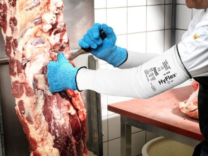 ANSELL-Schnittschutz-Handschuhe, Arbeitshandschuhe, HYFLEX. 74-500, blau