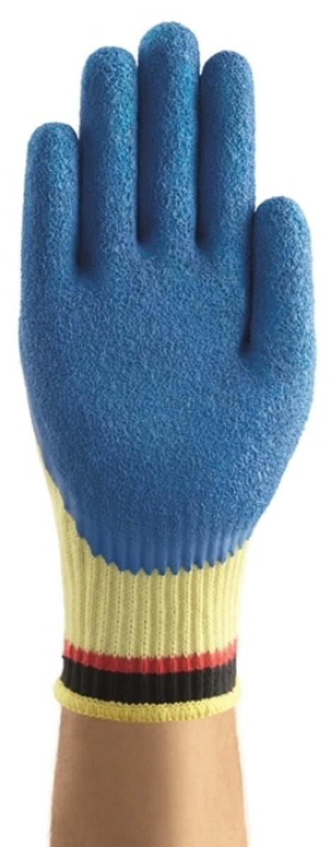 ANSELL-Strick-Handschuhe, Arbeitshandschuhe, POWER FLEX, 80-600, blau/gelb