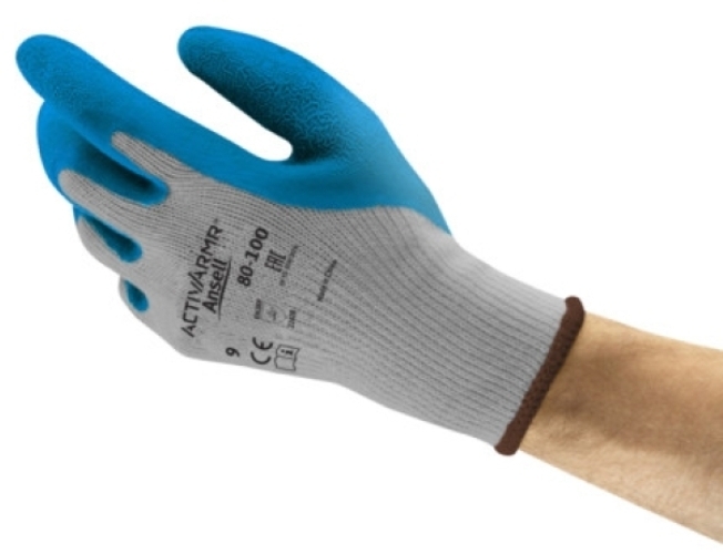 ANSELL-ALLZWECK-STRICK-HANDSCHUHE, Arbeitshandschuhe, POWER FLEX, 80-100, gelb/grün