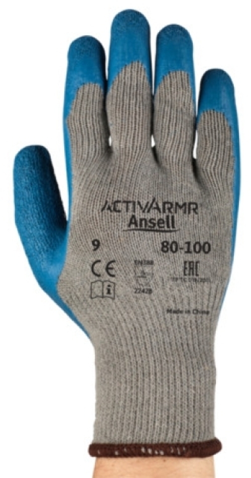 ANSELL-ALLZWECK-STRICK-HANDSCHUHE, Arbeitshandschuhe, POWER FLEX, 80-100, gelb/grün
