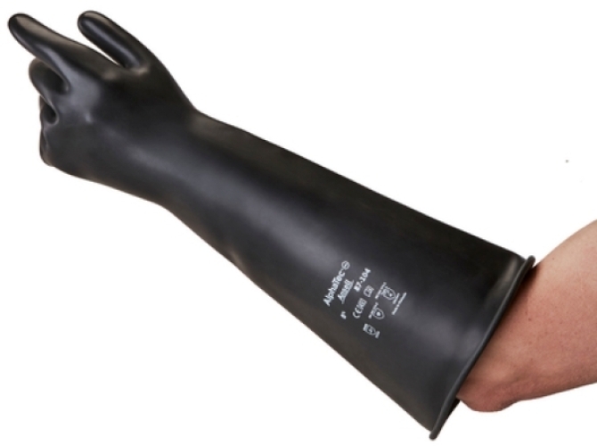 ANSELL-ALPHATEC, 87-104, Chemikalienschutz-Handschuhe, Arbeitshandschuhe, schwarz