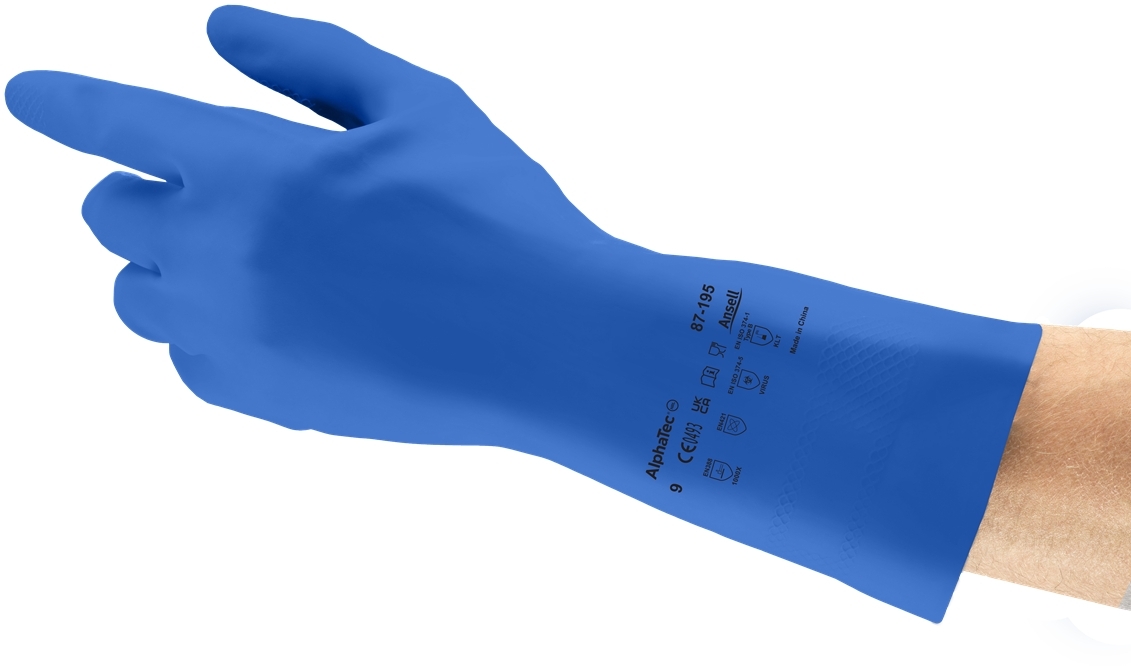 ANSELL-VERSATOUCH, 87-195, Latex-Handschuhe, Arbeitshandschuhe, blau