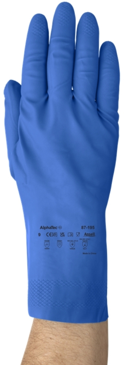 ANSELL-VERSATOUCH, 87-195, Latex-Handschuhe, Arbeitshandschuhe, blau