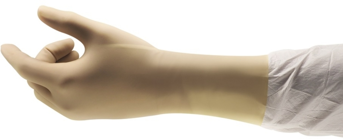 ANSELL-Einweg-LATEX-ARBEITSHANDSCHUHE, ACCU TECH, 91-225, natur, VE = 20 Pkg.