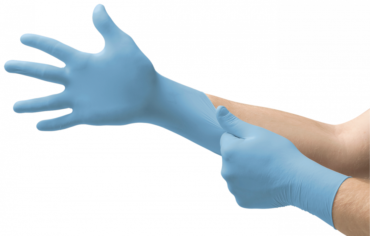 ANSELL-EINWEG-NITRIL-HANDSCHUHE, MICROFLEX, 92-134, Pkg. á 100 Stück, blau