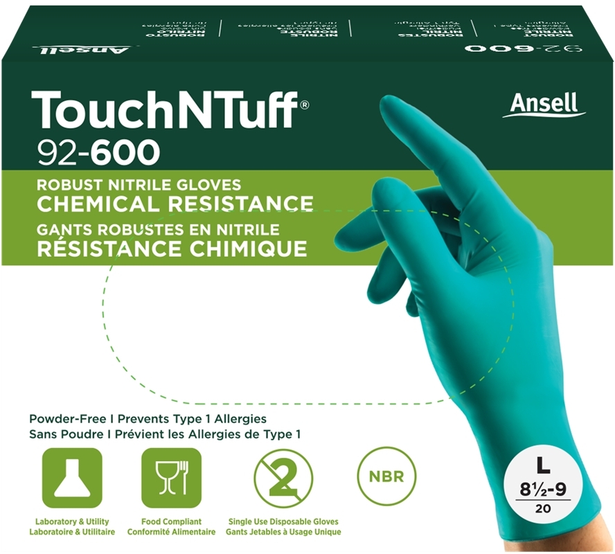 ANSELL-EINWEG-NITRIL-HANDSCHUHE, TOUCHNTUFF, 92-600, Pkg. á 100 Stück, grün