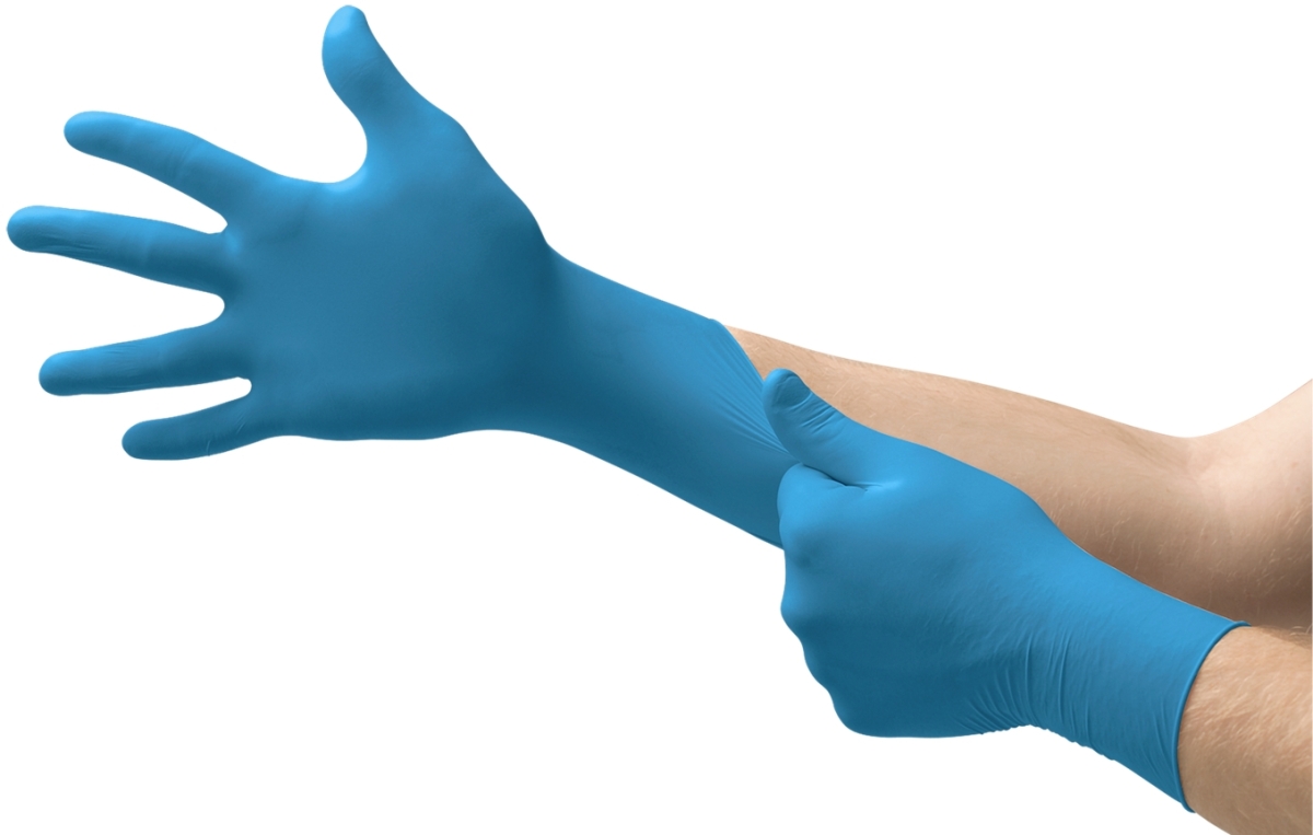 ANSELL-EINWEG-NITRIL-HANDSCHUHE, TOUCHNTUFF, 92-665, Pkg. á 100 Stück, hellblau