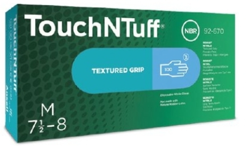ANSELL-EINWEG-NITRIL-HANDSCHUHE, TOUCHNTUFF, 92-670, Pkg. á 100 Stück, hellblau
