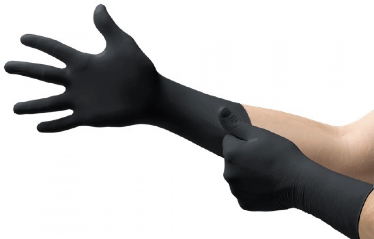 ANSELL-Hand-Schutz, Einweg-Nitril-Einmal-Handschuhe, MICROFLEX, 93-862, Pkg.  100 Stck, schwarz