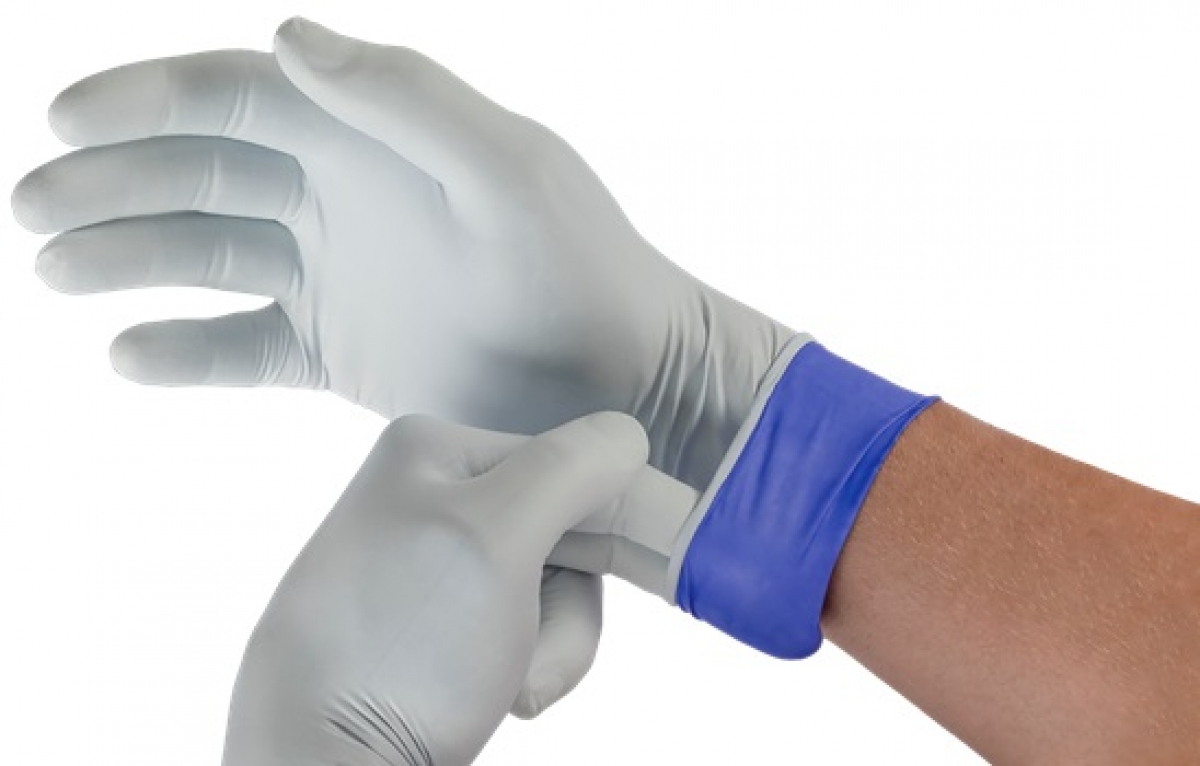 ANSELL-Hand-Schutz, Einweg-Nitril-Einmal-Handschuhe, MICROFLEX, 93-868, Pkg.  100 Stck, wei/blau