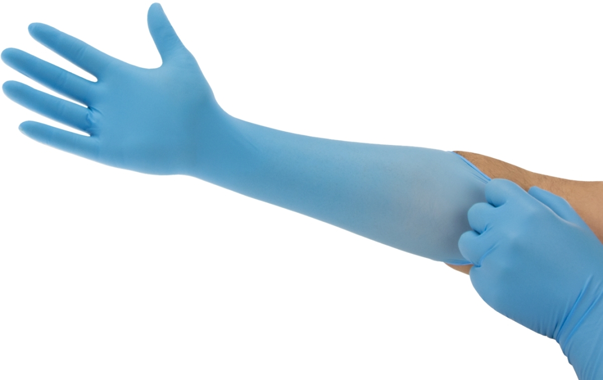 ANSELL-EINWEG-NITRIL-HANDSCHUHE, TOUCHNTUFF, 93-163, Spender. á 50 Stück, VE: 10 Spender, hellblau