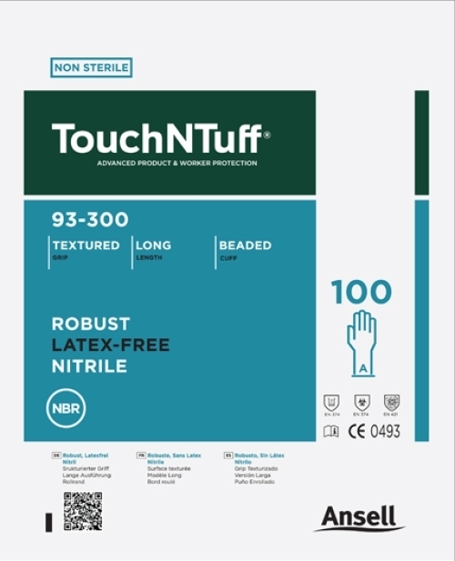 ANSELL-EINWEG-NITRIL-HANDSCHUHE, TOUCHNTUFF, 93-300, Pkg. á 100 Stück, grün