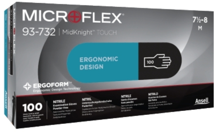 ANSELL-EINWEG-NITRIL-HANDSCHUHE, MICROFLEX, 93-732, Pkg. á 100 Stück, schwarz