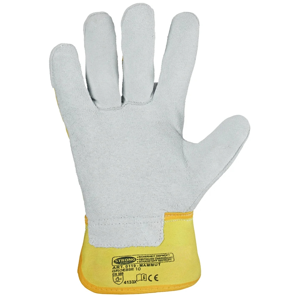 F-STRONGHAND, Rindspaltleder, Arbeitshandschuhe, *MAMMUT*, Pkg.a`12