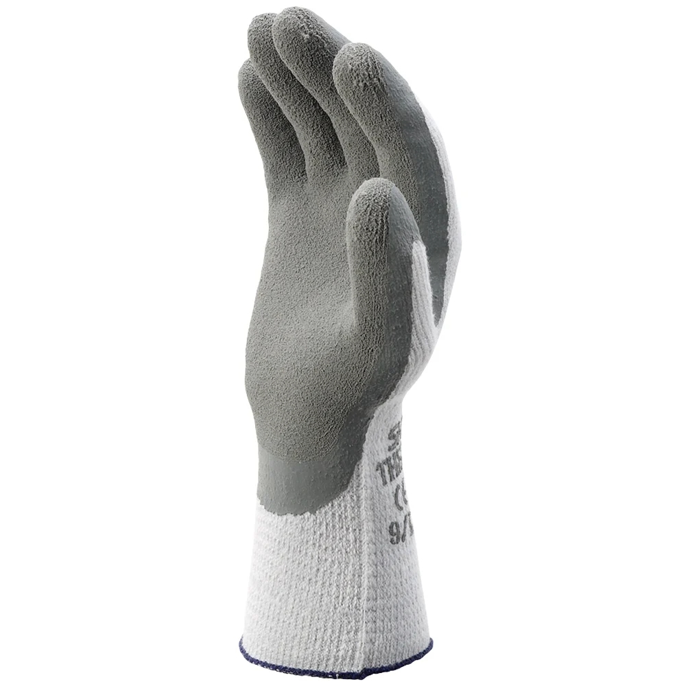 F-SHOWA-BEST, Mittelstrick, Latex beschichtet, Arbeitshandschuhe, *SHOWA 451*, Pkg.a`10, grau