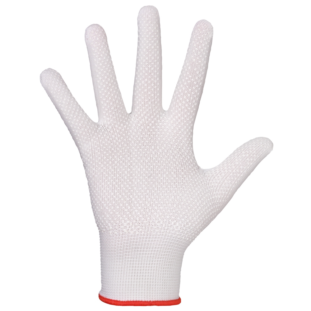 F-STRONGHAND, PU, Nylon, mit Noppen, Arbeitshandschuhe, *WEIFANG*, Pkg.a`12, weiß