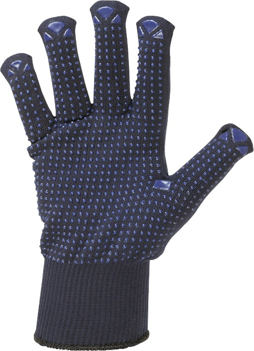 F-STRONGHAND, Strick, mit Noppen, Arbeitshandschuhe, *HENAN*, Pkg.a`12, blau