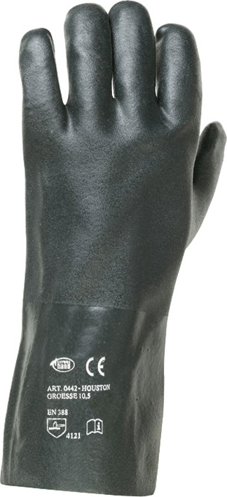F-PVC-Arbeitshandschuhe, 35 cm, Jersey-Futter, *HOUSTON*, Pkg.a`12, grün
