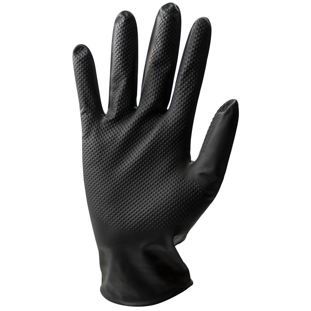 F-STRONGHAND, Nitril-Einweghandschuhe, puderfrei, *GRIP SCHWARZ*,Spenderbox á 50 Stück, VE: 10 Boxen, schwarz