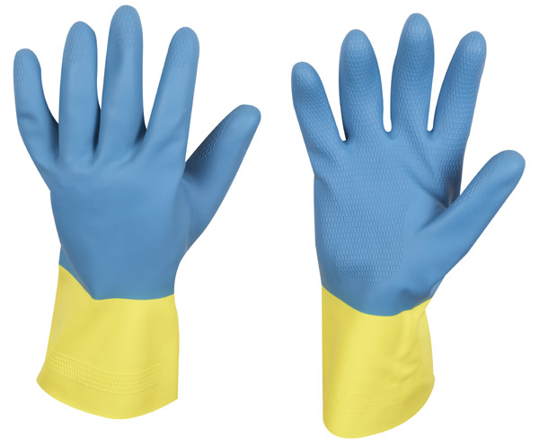 F-STRONGHAND, Chemikalienschutz, Latex, Arbeitshandschuhe, *KENORA*, Pkg.a`12, blau