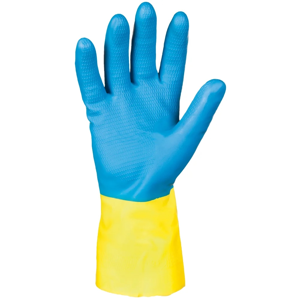 F-STRONGHAND, Chemikalienschutz, Latex, Arbeitshandschuhe, *KENORA*, Pkg.a`12, blau