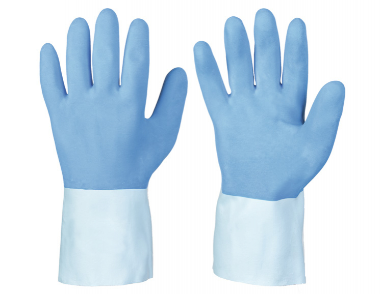 F-SURF, Chemikalienschutz, Latex, Arbeitshandschuhe, *MORATUWA*, Pkg.a`12, blau