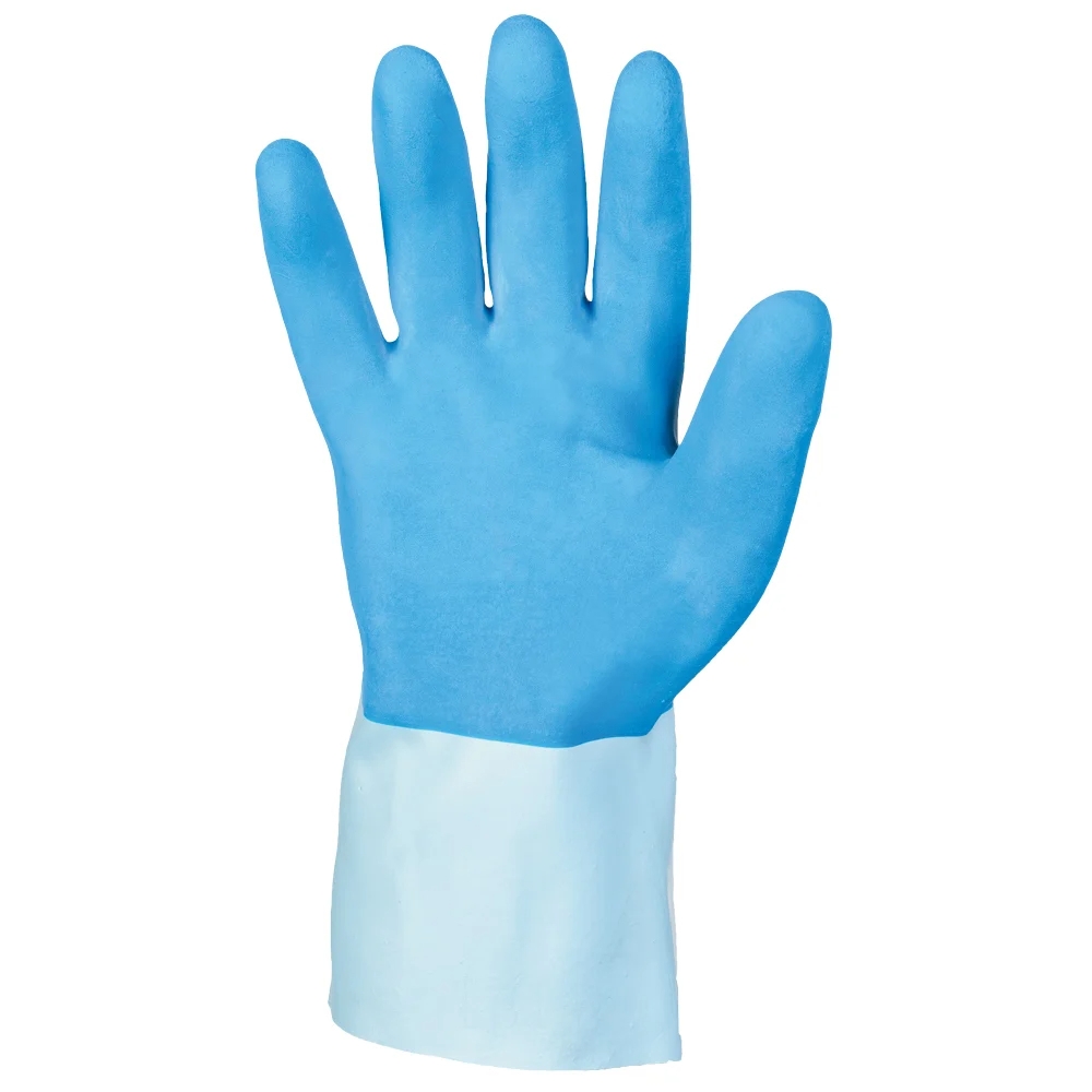 F-SURF, Chemikalienschutz, Latex, Arbeitshandschuhe, *MORATUWA*, Pkg.a`12, blau