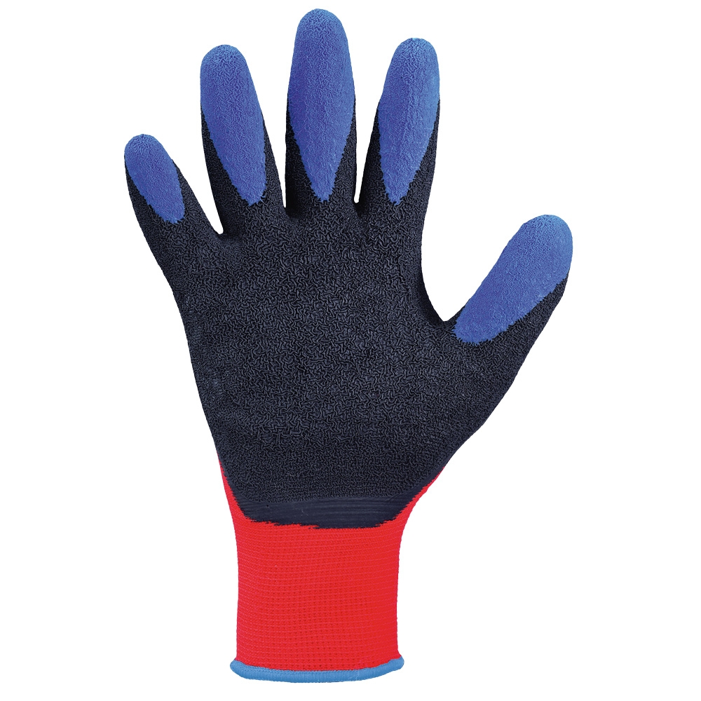 F-STRONGHAND, Feinstrick, Arbeitshandschuhe, *TIP GRIP*, Pkg.a`12, rot/schwarz/blau