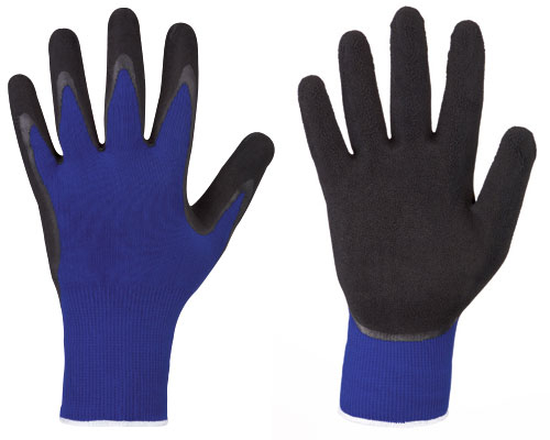 F-STRONGHAND, Latex, Arbeitshandschuhe, *LAFOGRIP*, Pkg.a`12, blau/schwarz