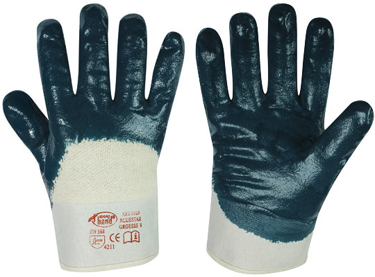 F-STRONGHAND, Nitril, Arbeitshandschuhe, *BLUESTAR*, Pkg.a`12, blau