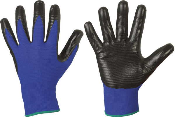 F-STRONGHAND, Nitril, Arbeitshandschuhe, *PROFILGRIP* , Pkg.a`12, blau/schwarz